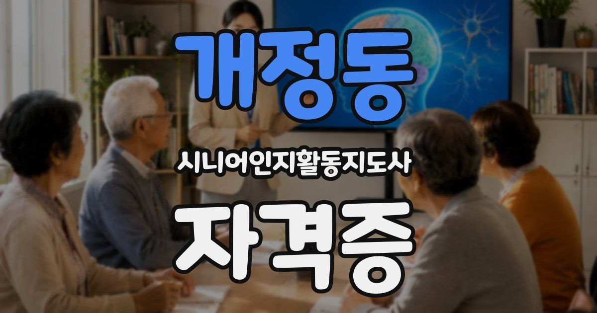 개정동 시니어인지활동지도사 자격증