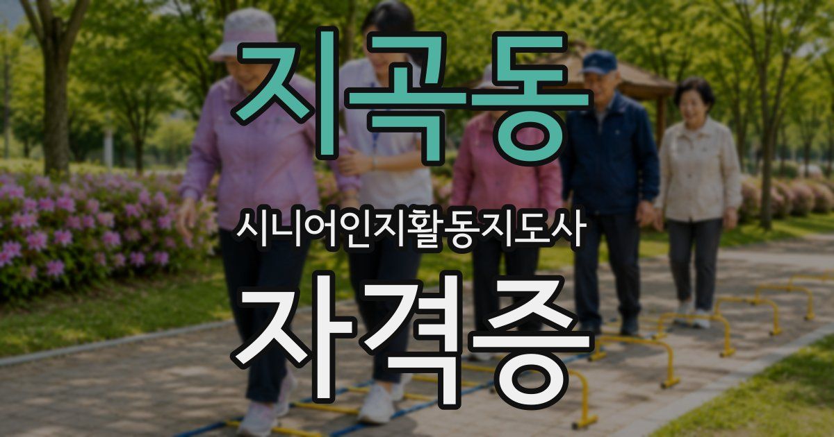 지곡동 시니어인지활동지도사 자격증