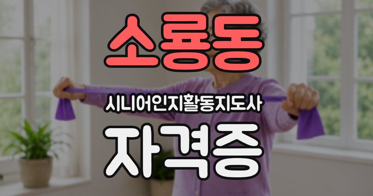 소룡동 시니어인지활동지도사 자격증