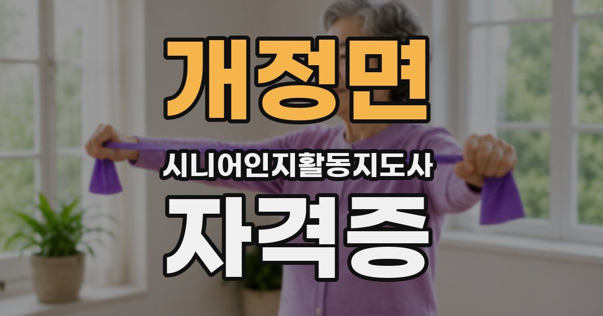 개정면 시니어인지활동지도사 자격증
