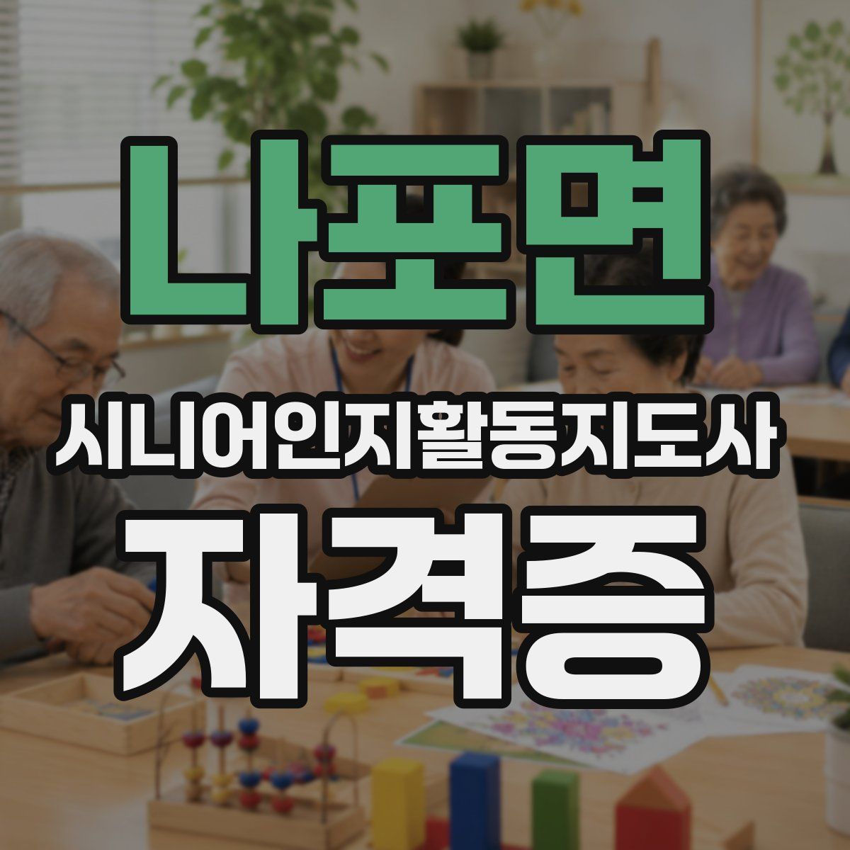 나포면 시니어인지활동지도사 자격증