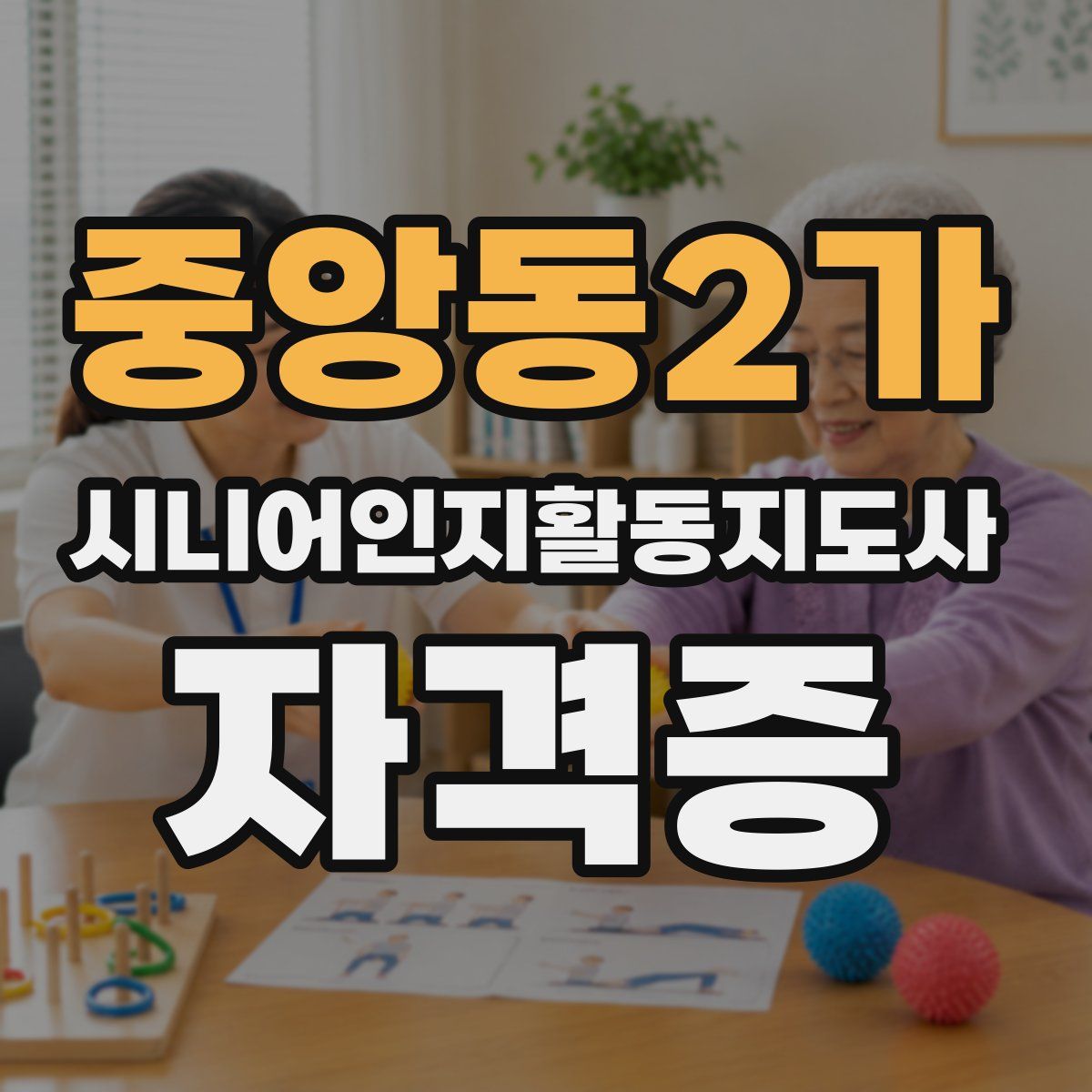 중앙동2가 시니어인지활동지도사 자격증