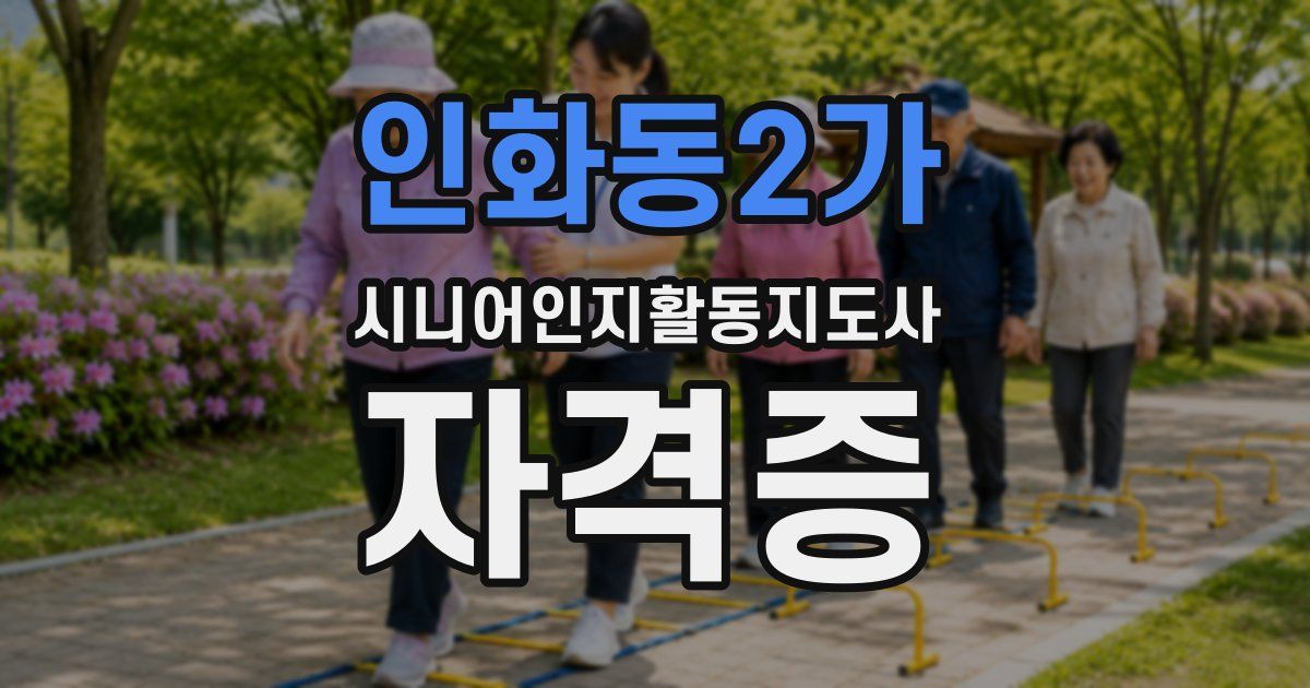 인화동2가 시니어인지활동지도사 자격증