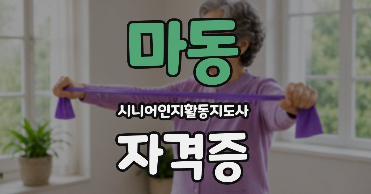 마동 시니어인지활동지도사 자격증