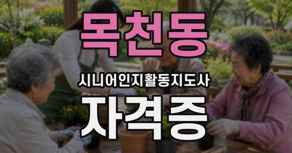 목천동 시니어인지활동지도사 자격증