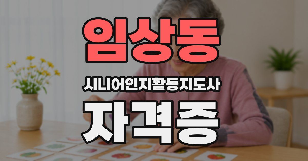 임상동 시니어인지활동지도사 자격증