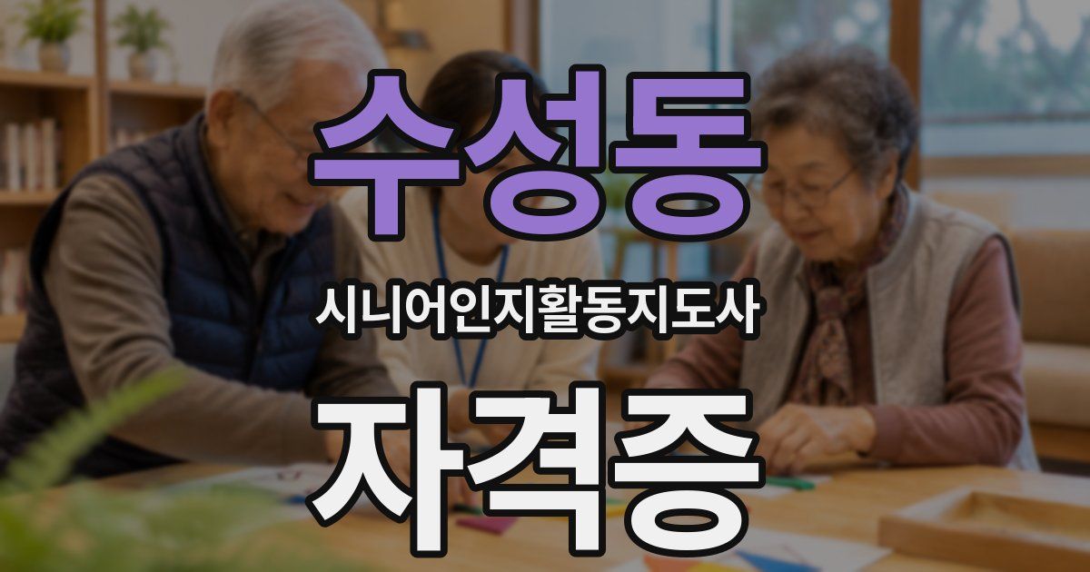 수성동 시니어인지활동지도사 자격증