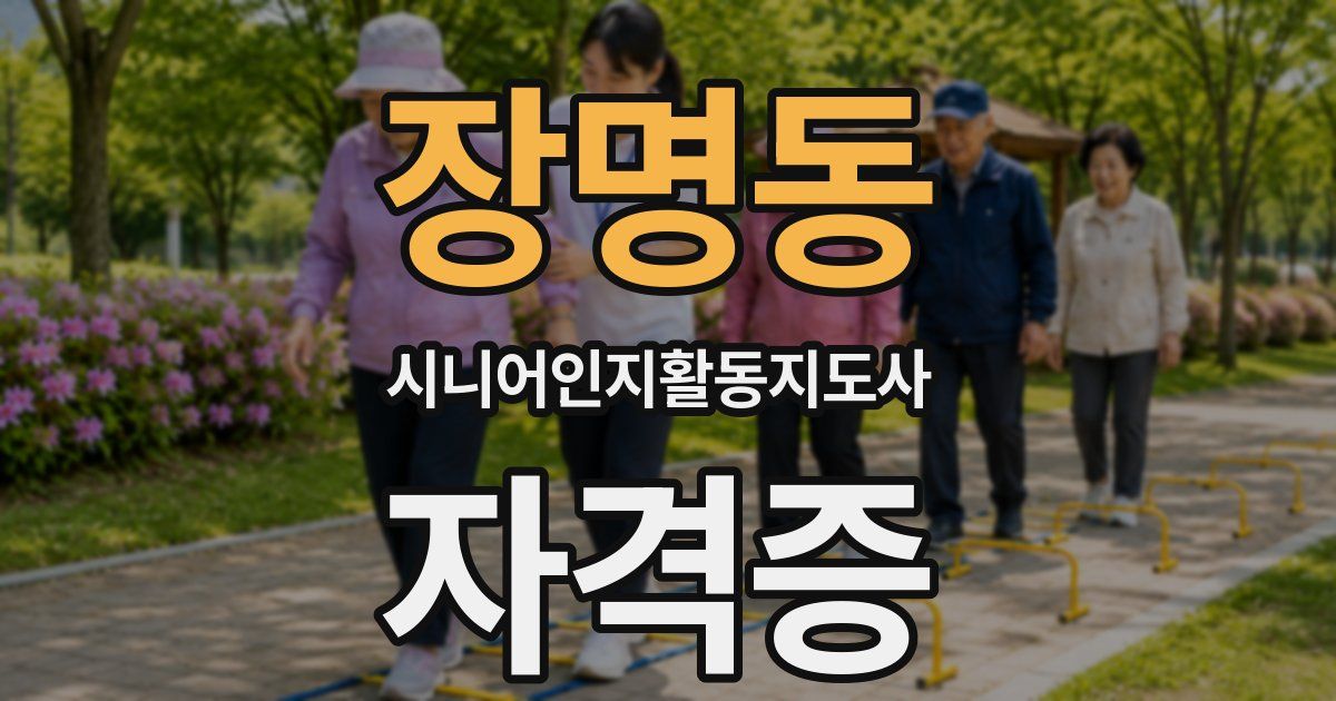 장명동 시니어인지활동지도사 자격증