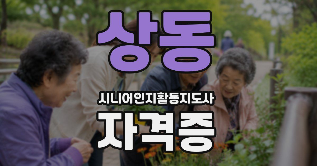 상동 시니어인지활동지도사 자격증