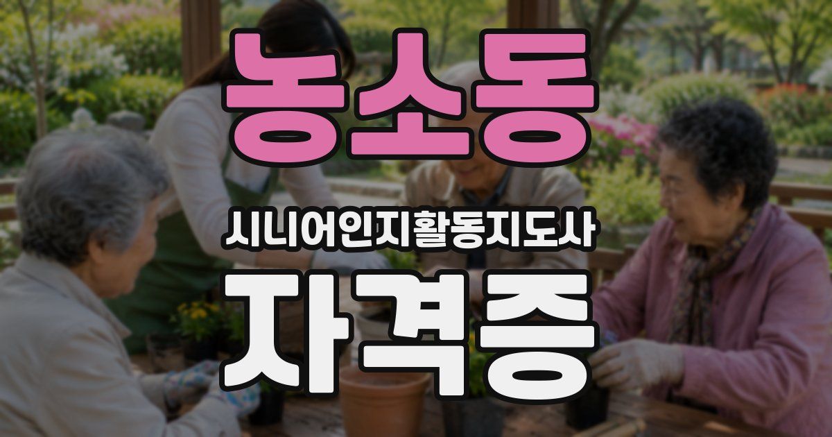 농소동 시니어인지활동지도사 자격증