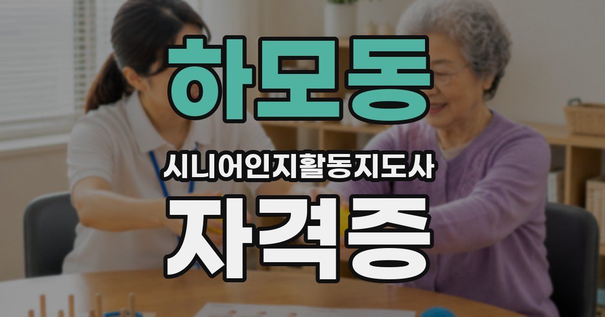 하모동 시니어인지활동지도사 자격증
