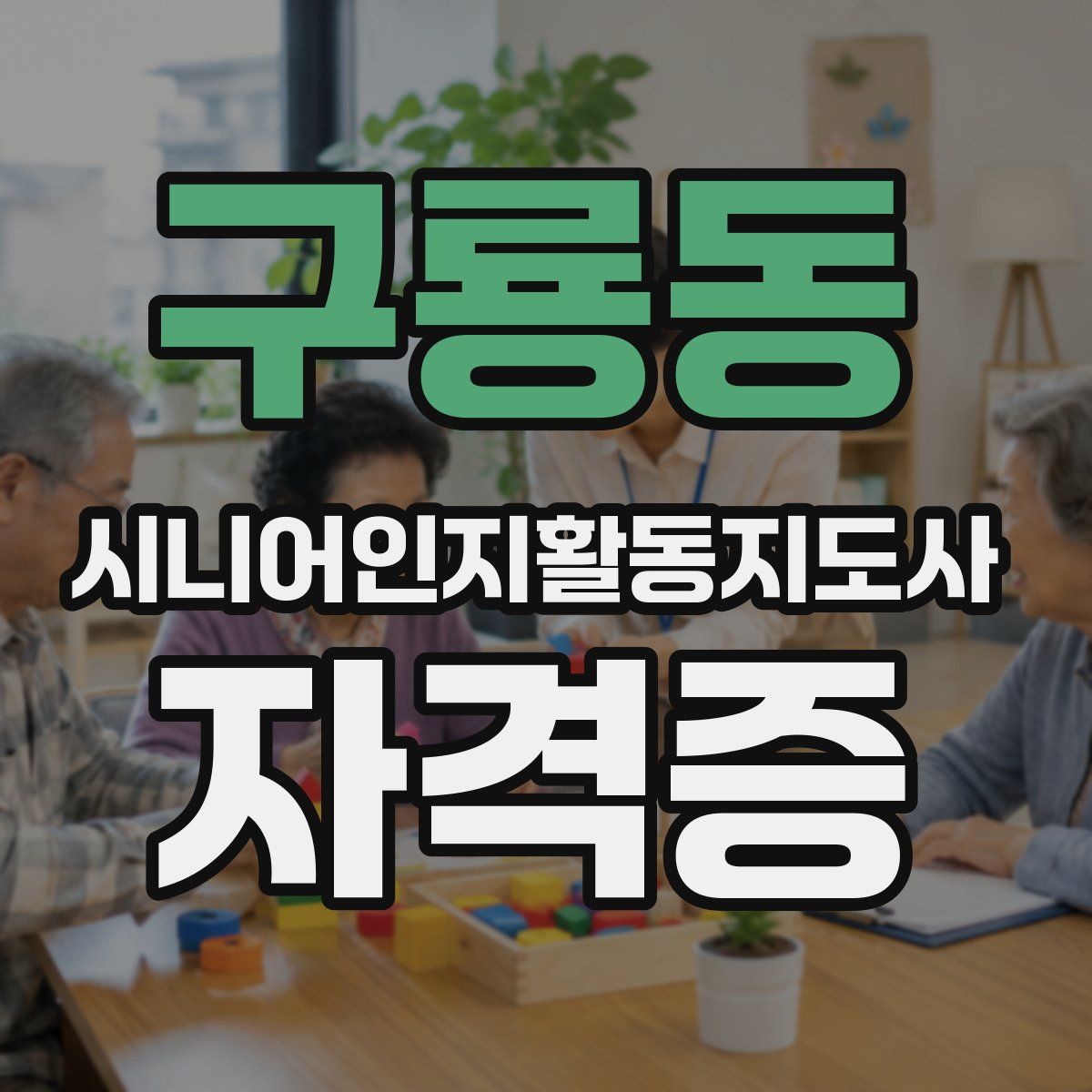 구룡동 시니어인지활동지도사 자격증