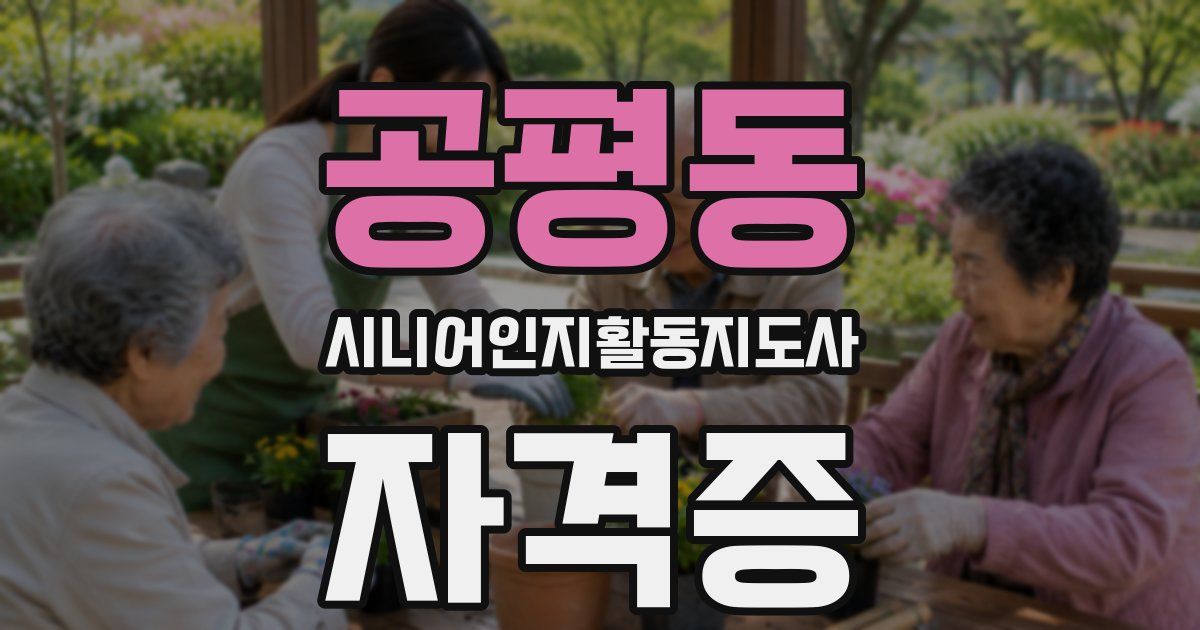 공평동 시니어인지활동지도사 자격증