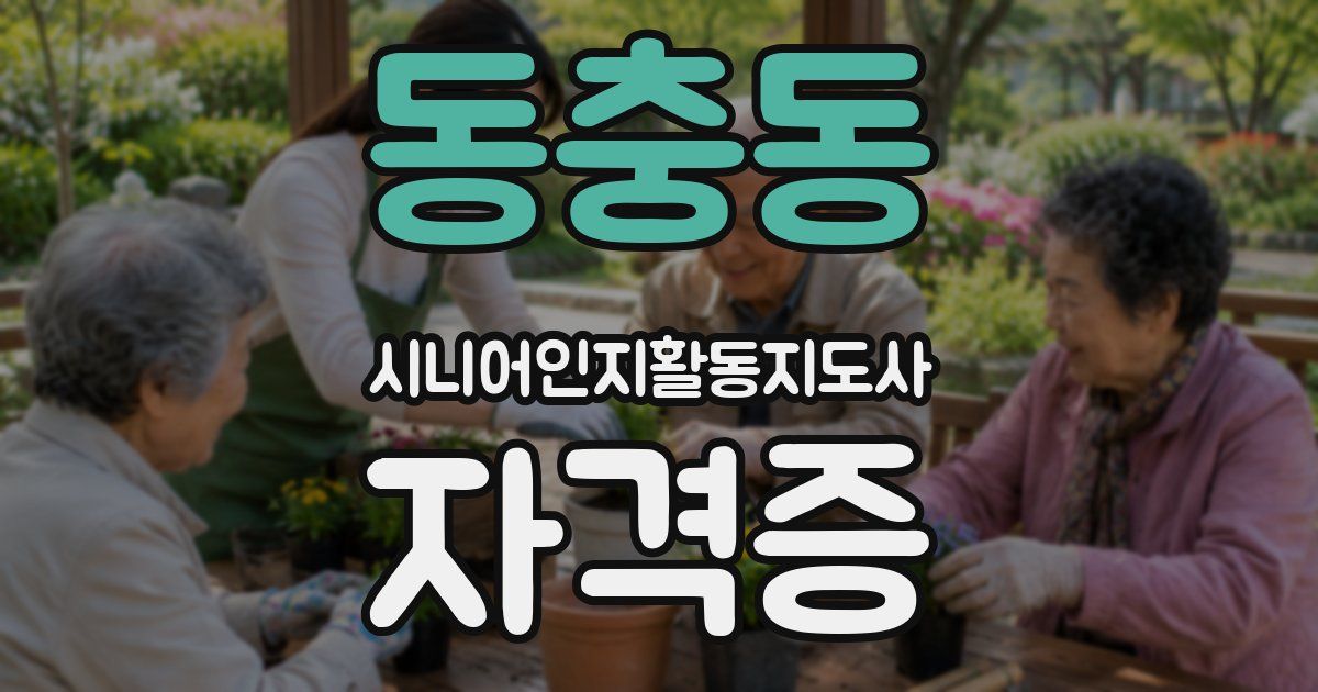 동충동 시니어인지활동지도사 자격증