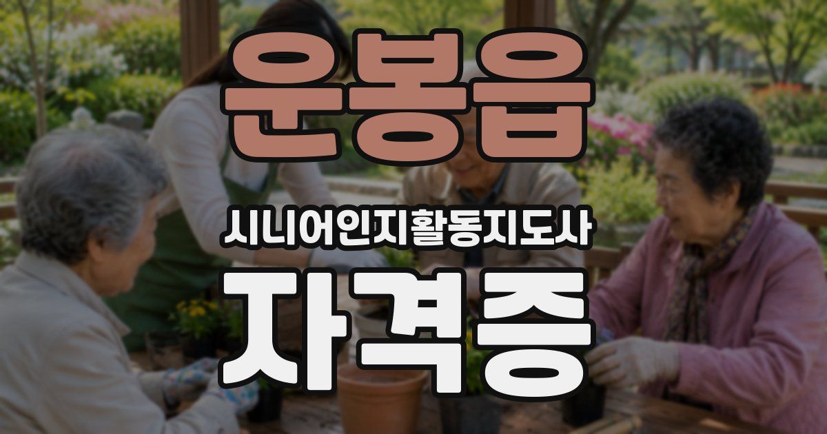 운봉읍 시니어인지활동지도사 자격증