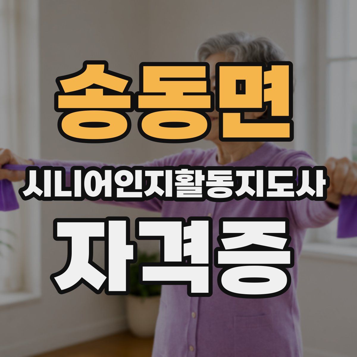 송동면 시니어인지활동지도사 자격증