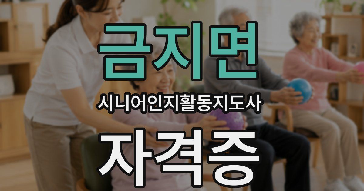 금지면 시니어인지활동지도사 자격증