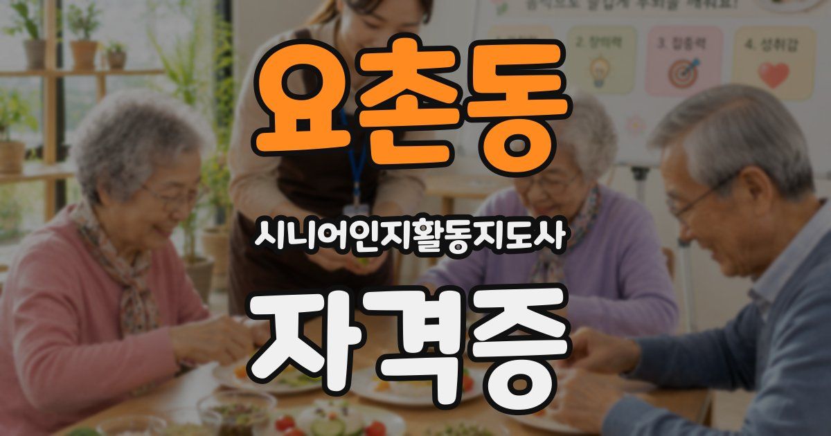 요촌동 시니어인지활동지도사 자격증