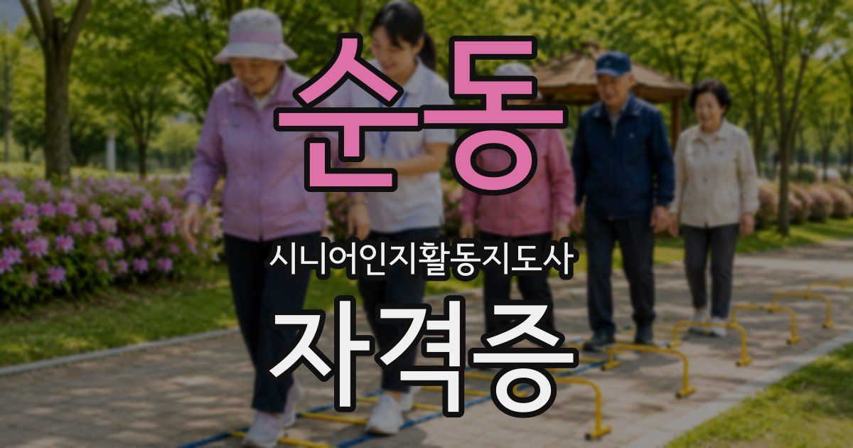 순동 시니어인지활동지도사 자격증