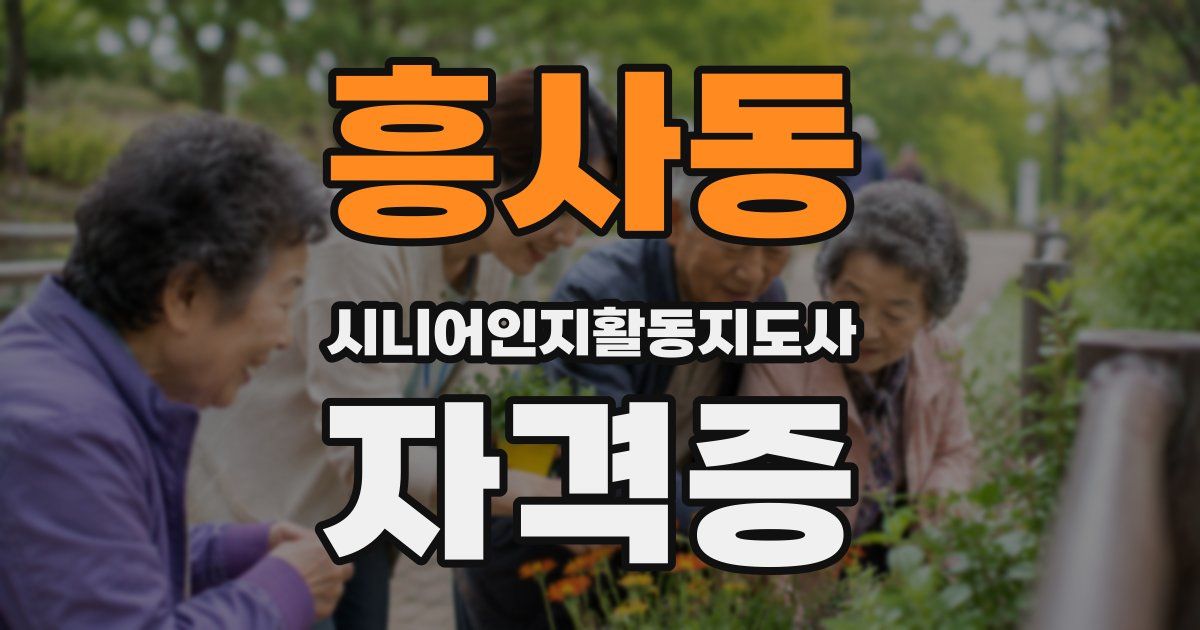 흥사동 시니어인지활동지도사 자격증