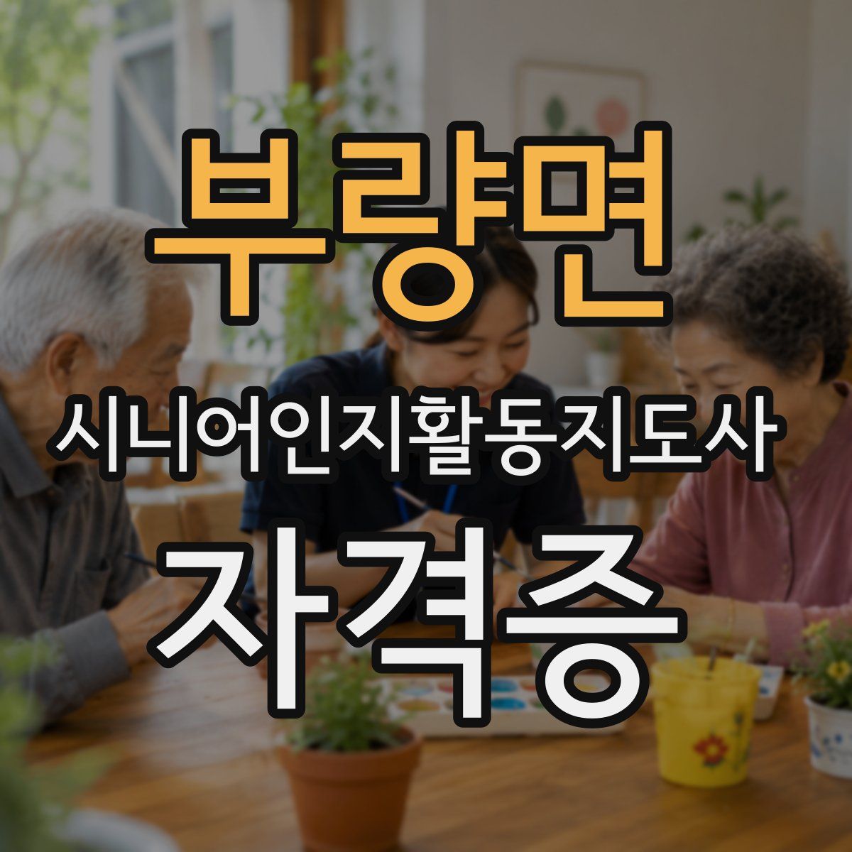 부량면 시니어인지활동지도사 자격증