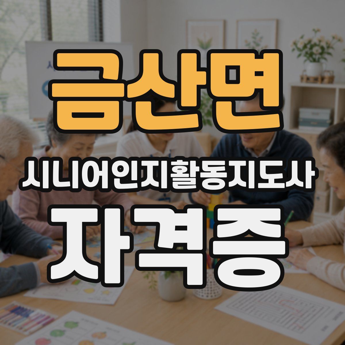 금산면 시니어인지활동지도사 자격증