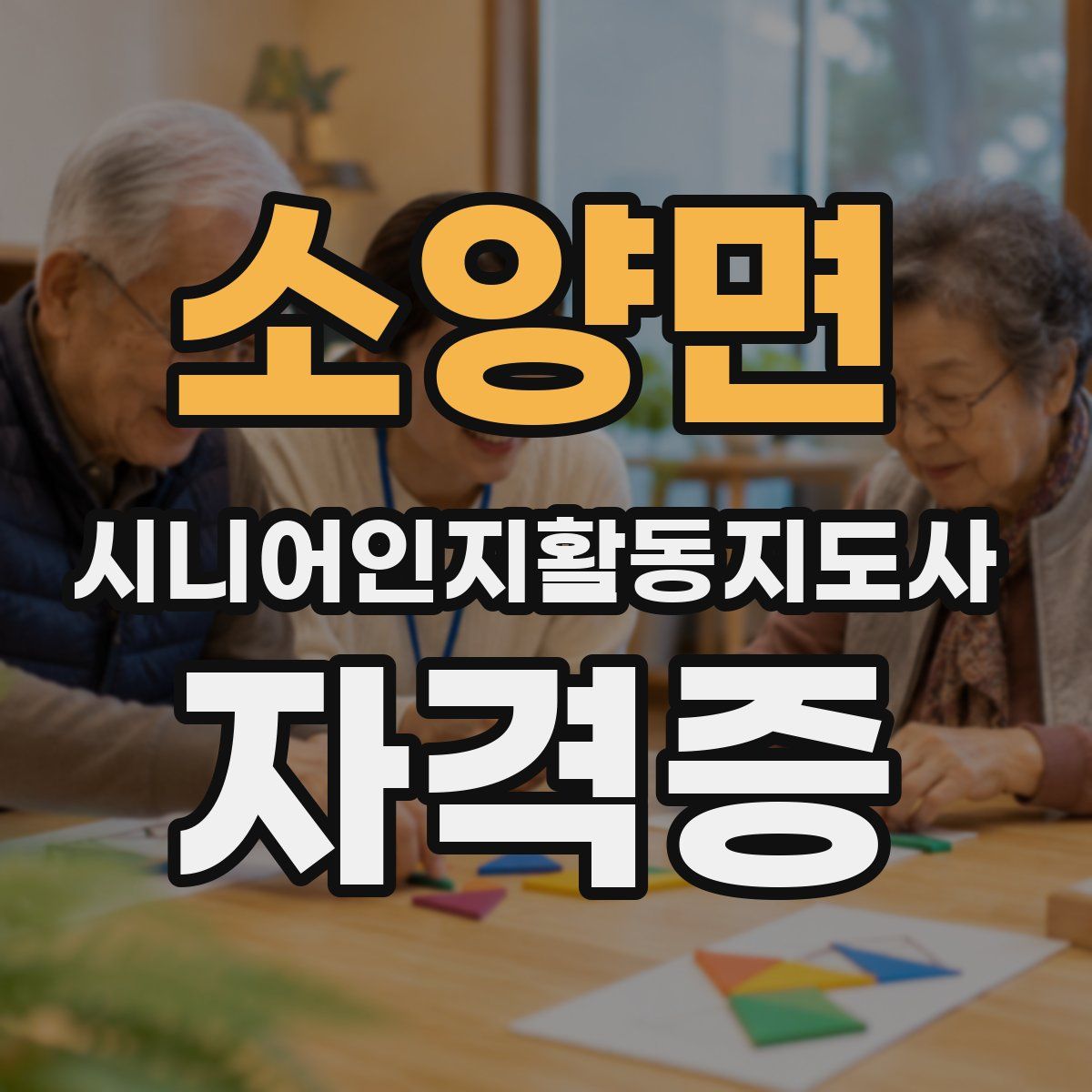 소양면 시니어인지활동지도사 자격증