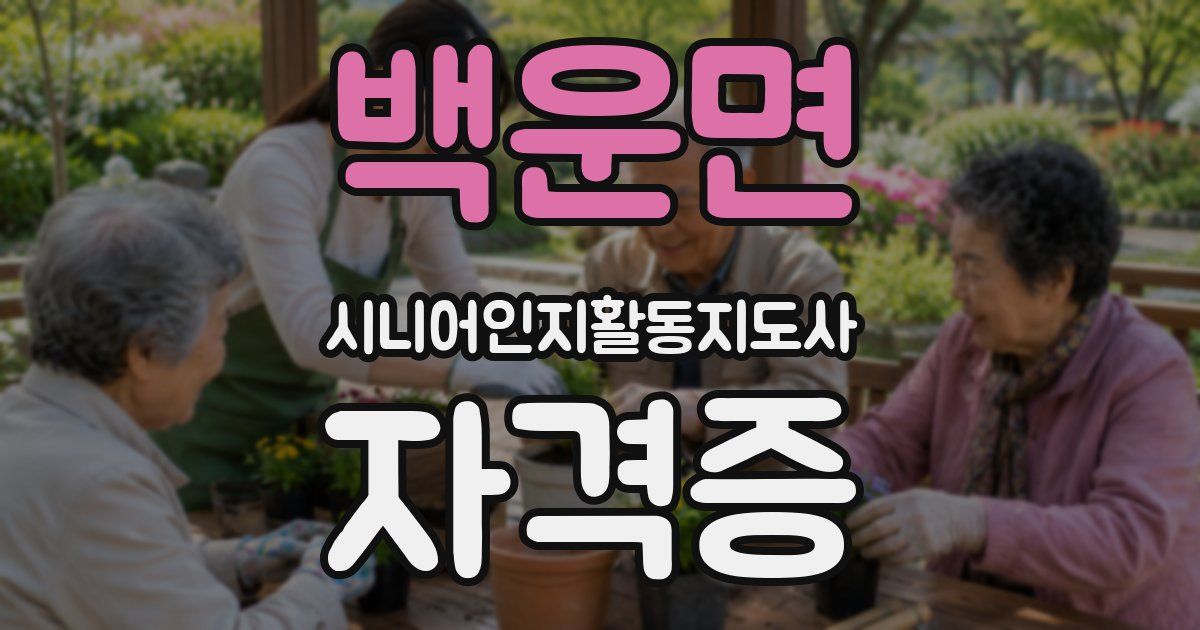 백운면 시니어인지활동지도사 자격증