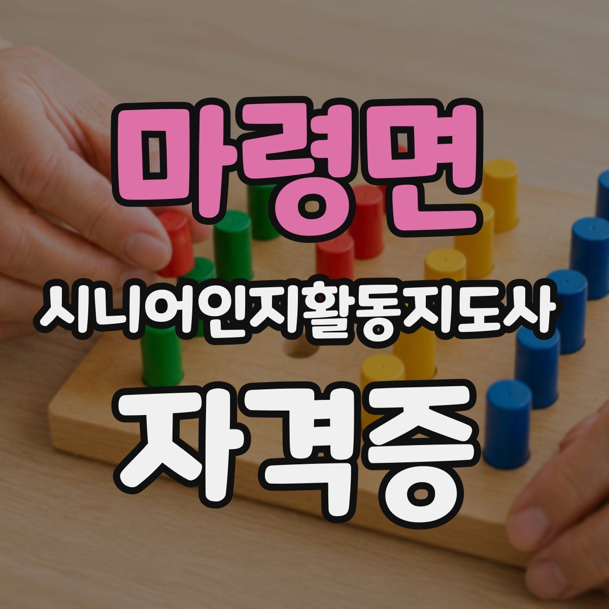 마령면 시니어인지활동지도사 자격증