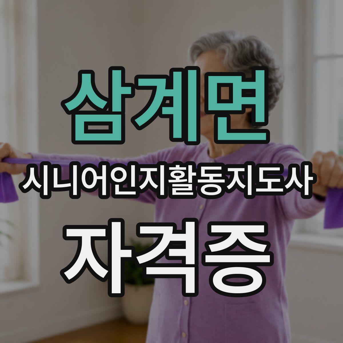 삼계면 시니어인지활동지도사 자격증