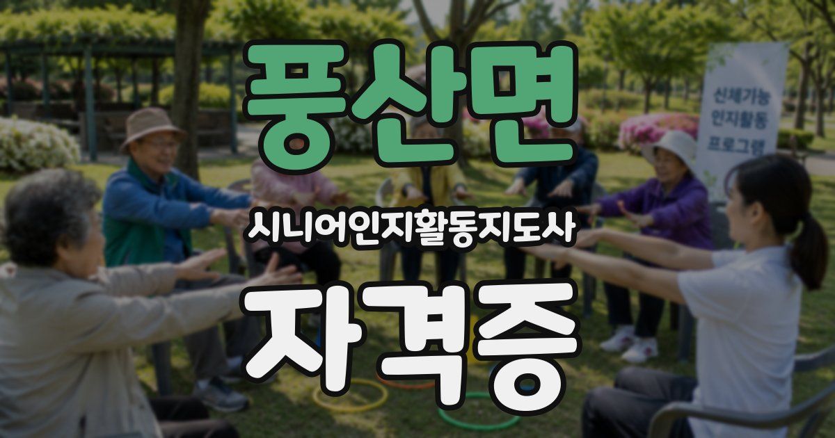 풍산면 시니어인지활동지도사 자격증