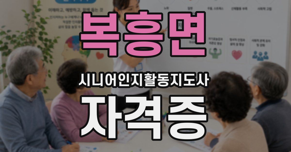 복흥면 시니어인지활동지도사 자격증
