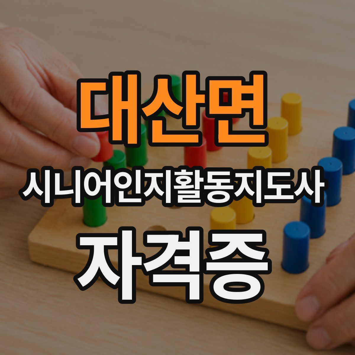 대산면 시니어인지활동지도사 자격증