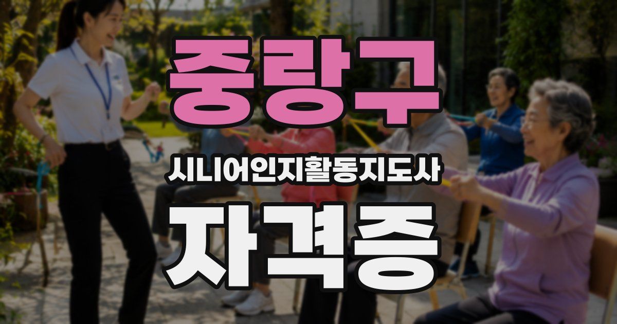 중랑구 시니어인지활동지도사 자격증