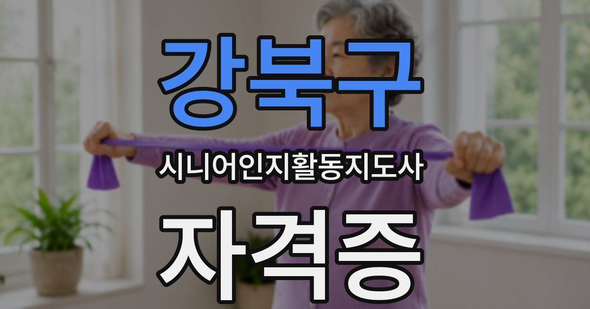강북구 시니어인지활동지도사 자격증