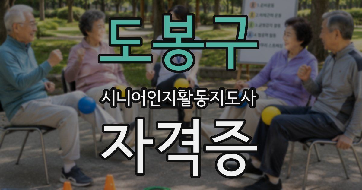 도봉구 시니어인지활동지도사 자격증