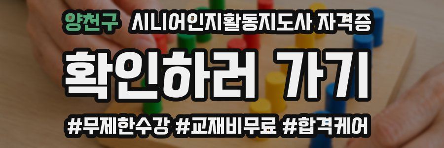 양천구 시니어인지활동지도사 자격증