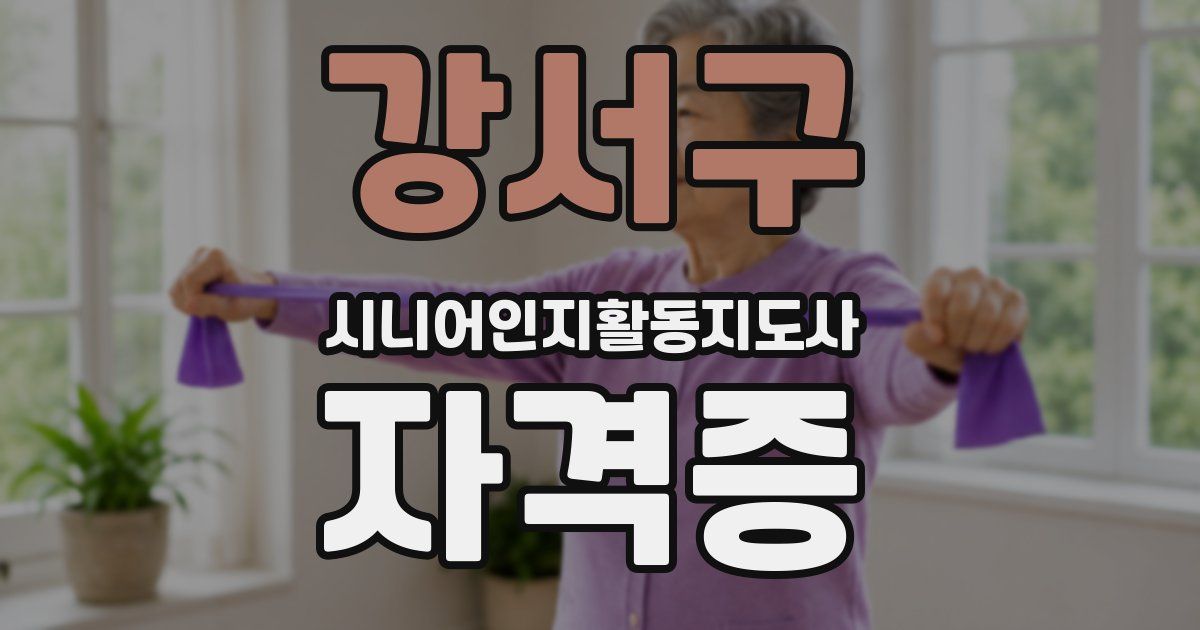 강서구 시니어인지활동지도사 자격증