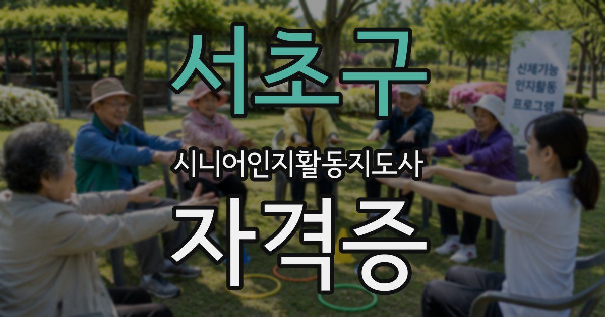 서초구 시니어인지활동지도사 자격증