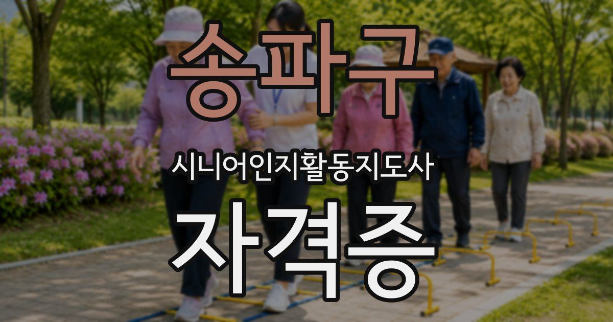 송파구 시니어인지활동지도사 자격증