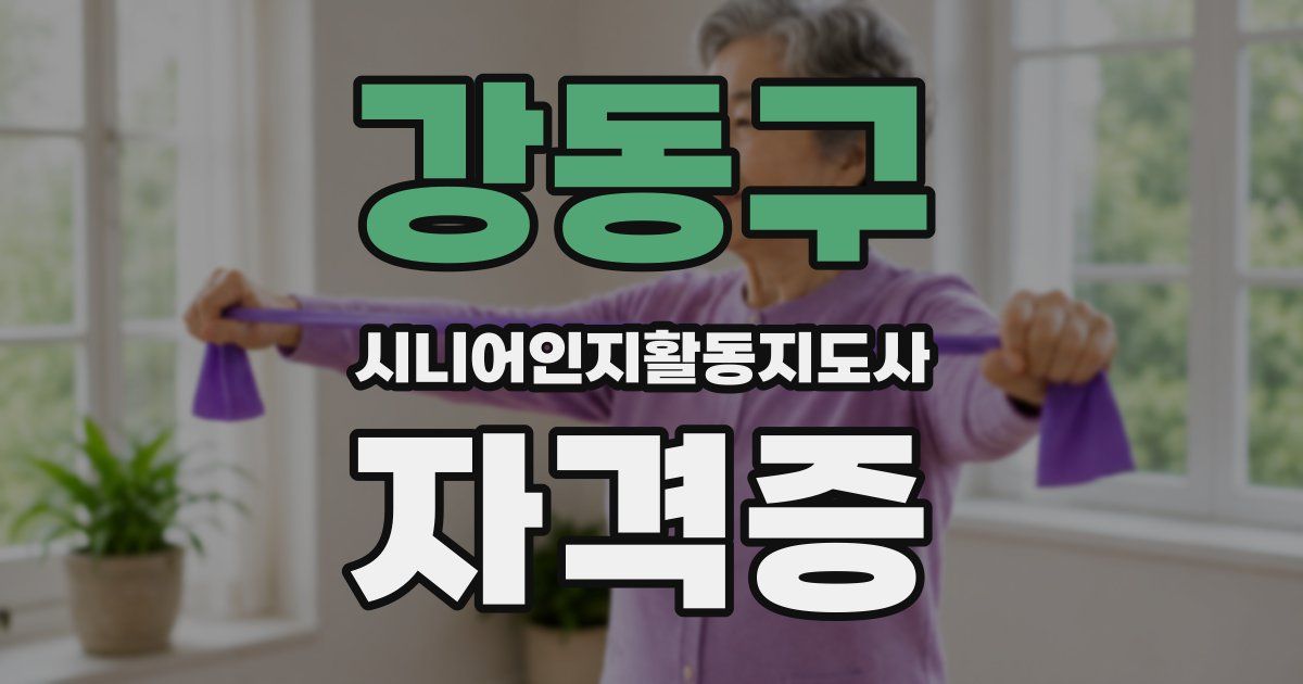 강동구 시니어인지활동지도사 자격증