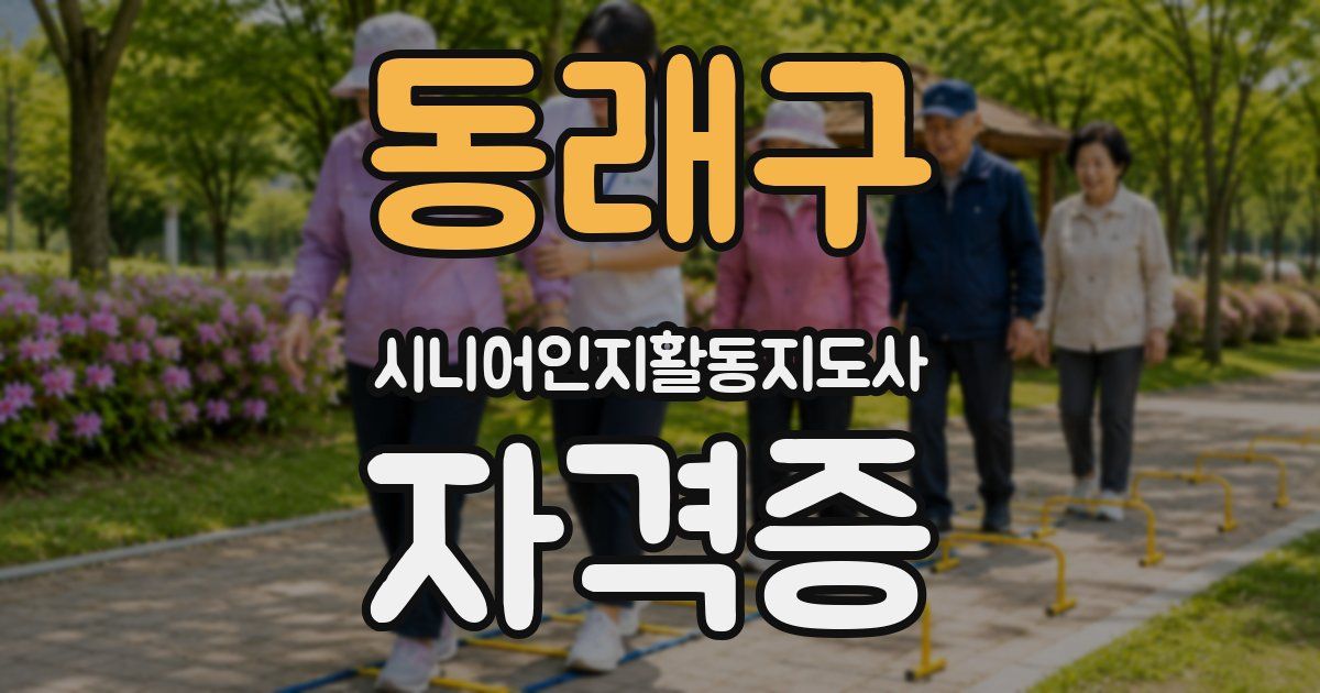 동래구 시니어인지활동지도사 자격증