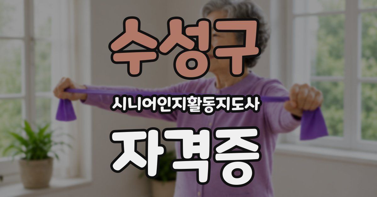 수성구 시니어인지활동지도사 자격증