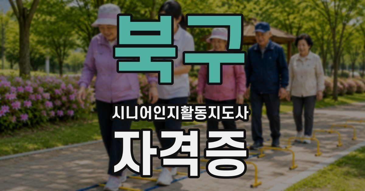 북구 시니어인지활동지도사 자격증