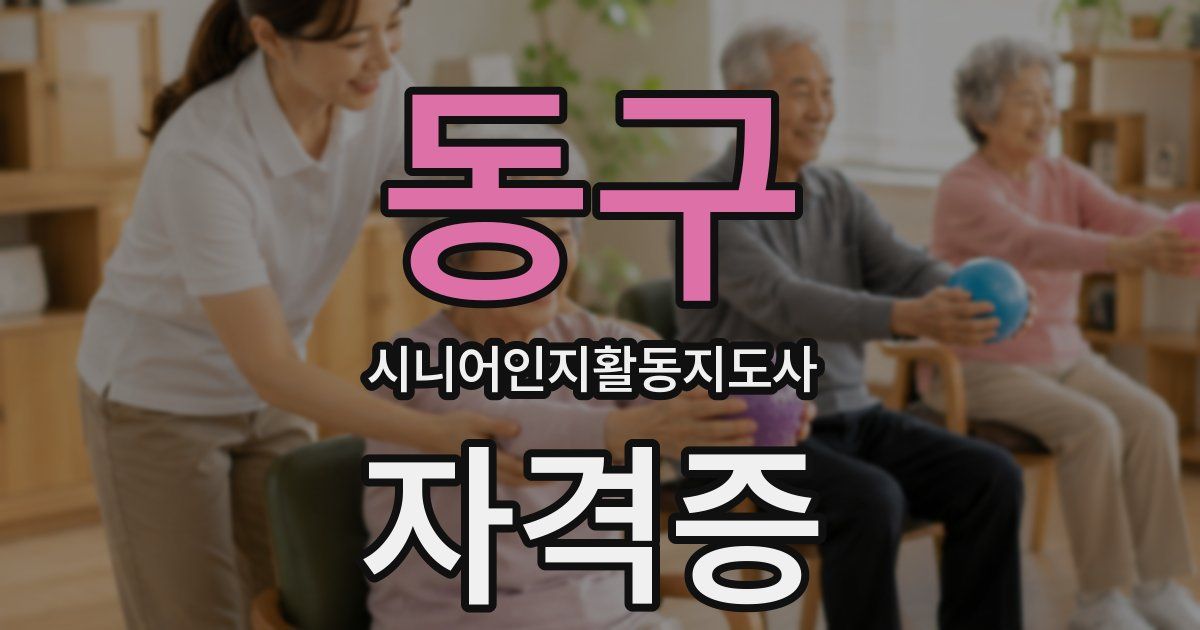 동구 시니어인지활동지도사 자격증
