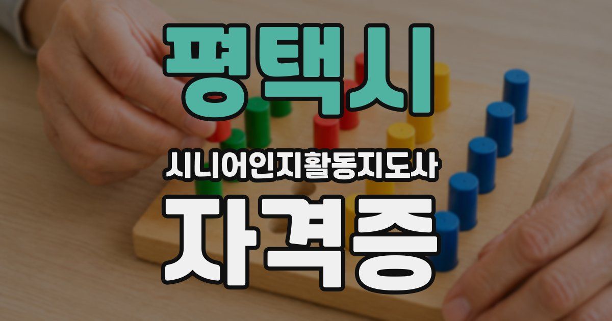 평택시 시니어인지활동지도사 자격증
