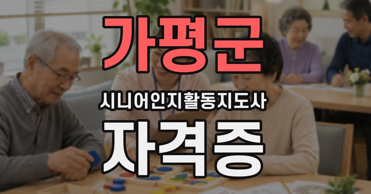 가평군 시니어인지활동지도사 자격증