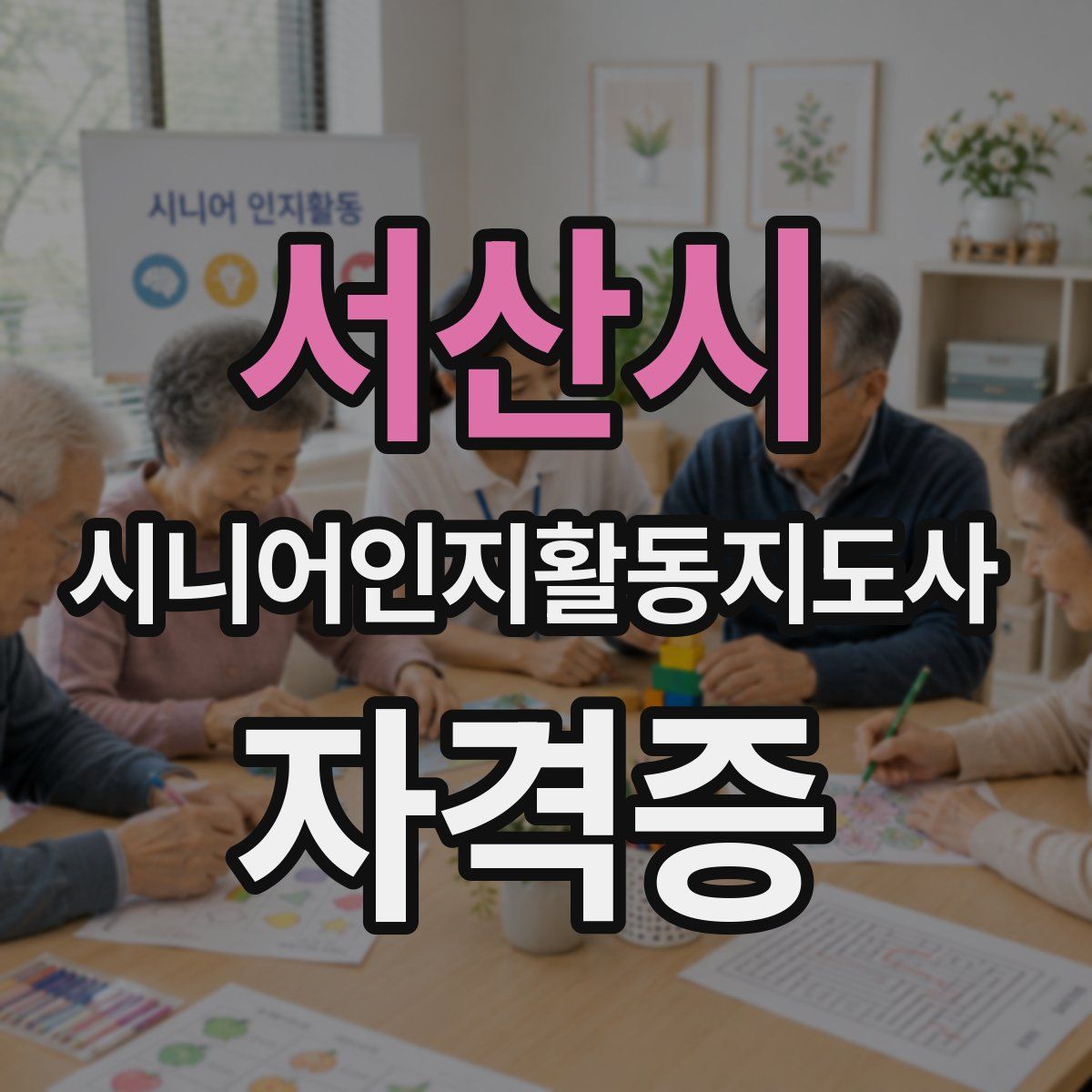 서산시 시니어인지활동지도사 자격증
