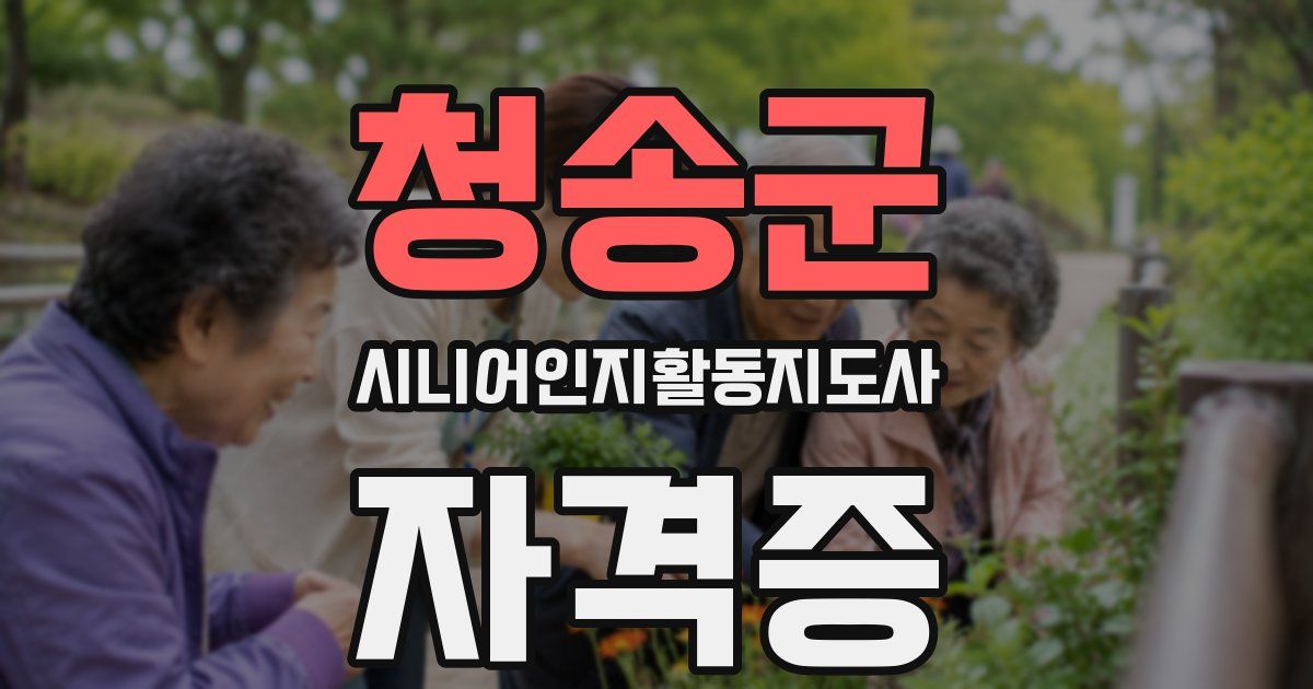 청송군 시니어인지활동지도사 자격증