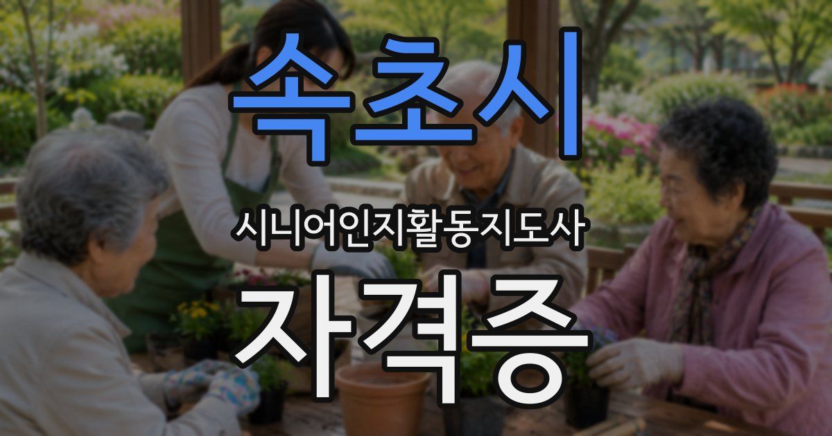 속초시 시니어인지활동지도사 자격증